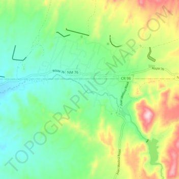 Topografische Karte Chimayo, Höhe, Relief