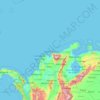 Topografische Karte Caribe, Höhe, Relief