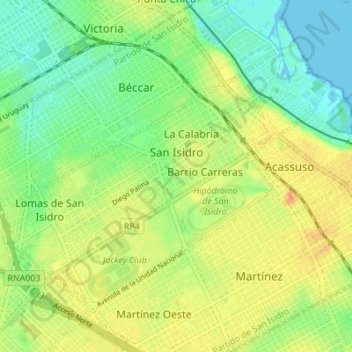 Topografische Karte San Isidro, Höhe, Relief