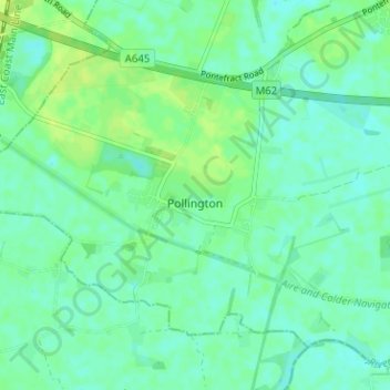 Topografische Karte Pollington, Höhe, Relief