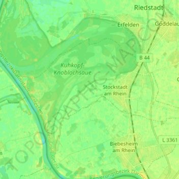Topografische Karte Stockstadt, Höhe, Relief