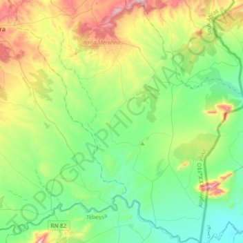 Topografische Karte Sidi Fredj, Höhe, Relief