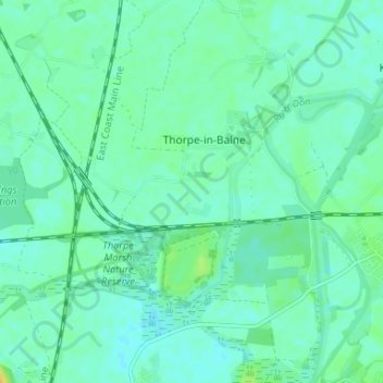 Topografische Karte Thorpe in Balne, Höhe, Relief