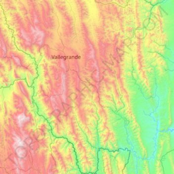 Topografische Karte Vallegrande, Höhe, Relief