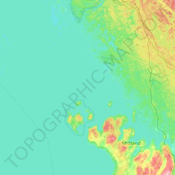 Topografische Karte Georgian Bay, Höhe, Relief