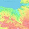 Topografische Karte Calvados, Höhe, Relief