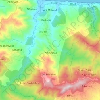 Topografische Karte Aït Chafâa, Höhe, Relief