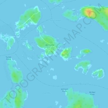 Topografische Karte LaHave Islands, Höhe, Relief