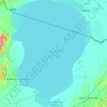 Topografische Karte озеро Ханка, Höhe, Relief