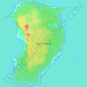 Topografische Karte High Island, Höhe, Relief