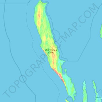 Topografische Karte Dirk Hartog Island, Höhe, Relief