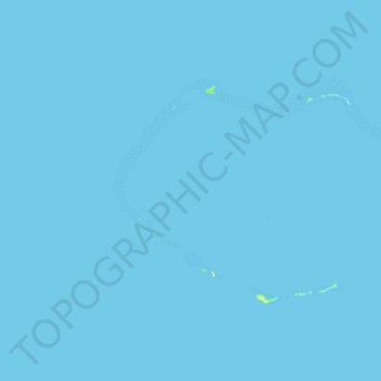 Topografische Karte Bikini-Atoll, Höhe, Relief