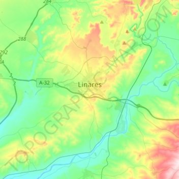 Topografische Karte Linares, Höhe, Relief