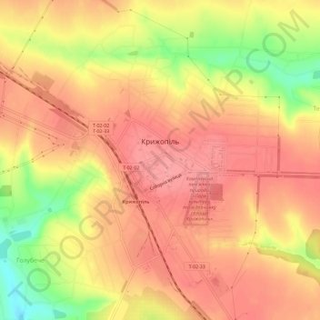 Topografische Karte Крыжополь, Höhe, Relief