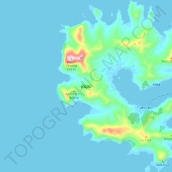 Topografische Karte Rapa, Höhe, Relief