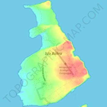 Topografische Karte Isla Baltra, Höhe, Relief