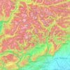 Topografische Karte Dolomiten, Höhe, Relief