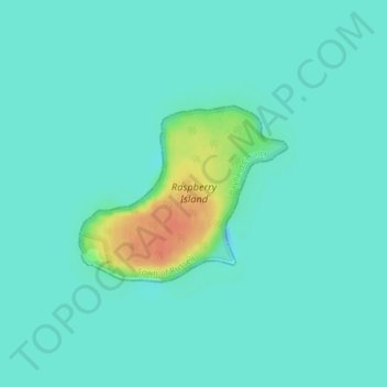 Topografische Karte Raspberry Island, Höhe, Relief