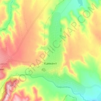 Topografische Karte Каякент, Höhe, Relief