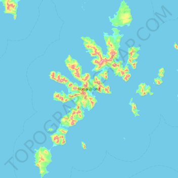 Topografische Karte Nagai Island, Höhe, Relief