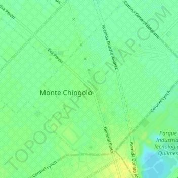 Topografische Karte Monte Chingolo, Höhe, Relief
