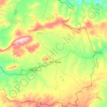 Topografische Karte Aïn Abid, Höhe, Relief