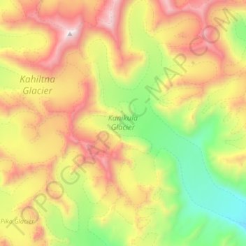 Topografische Karte Kanikula Glacier, Höhe, Relief