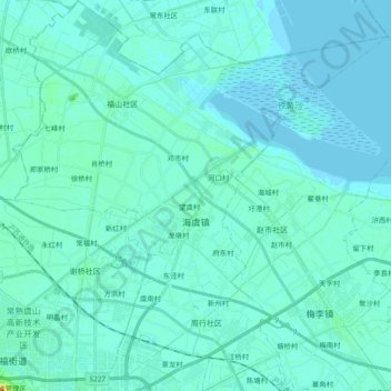 Topografische Karte 海虞镇, Höhe, Relief