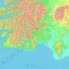 Topografische Karte Tuatapere Te Waewae Community, Höhe, Relief