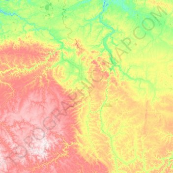 Topografische Karte Anabar River, Höhe, Relief