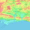 Topografische Karte West Sussex, Höhe, Relief