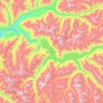 Topografische Karte Sarez Lake, Höhe, Relief