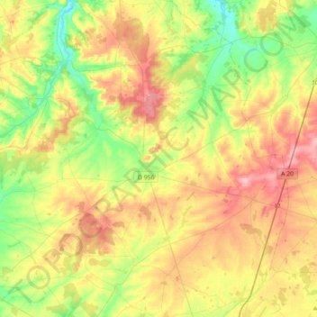 Topografische Karte Zentrum-Loiretal, Höhe, Relief