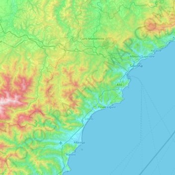 Topografische Karte Savona, Höhe, Relief