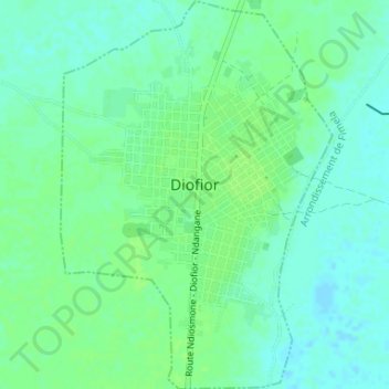 Topografische Karte Diofior, Höhe, Relief