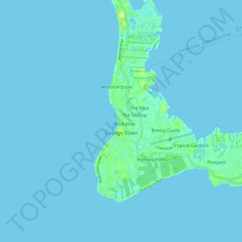 Topografische Karte George Town, Höhe, Relief