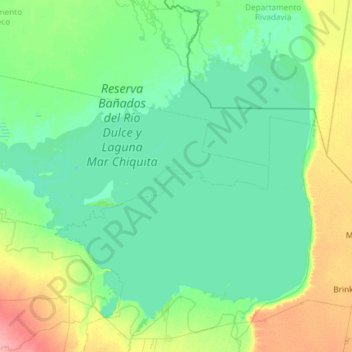 Topografische Karte Mar Chiquita, Höhe, Relief