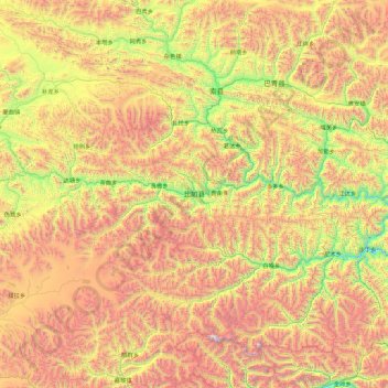 Topografische Karte Biru County, Höhe, Relief