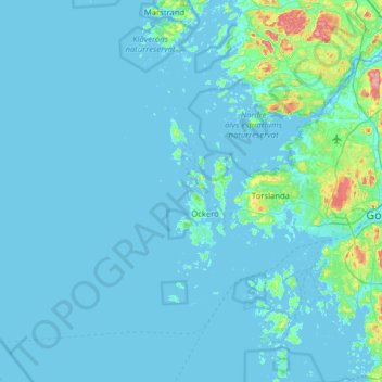 Topografische Karte Öckerö kommun, Höhe, Relief