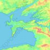 Topografische Karte Communauté de communes Presqu’île de Crozon-Aulne Maritime, Höhe, Relief