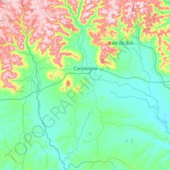 Topografische Karte Candelária, Höhe, Relief