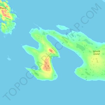 Topografische Karte Igloulik, Höhe, Relief