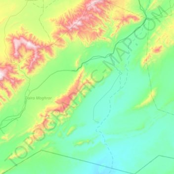 Topografische Karte Moghrar, Höhe, Relief