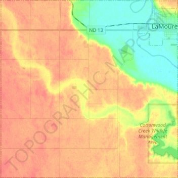 Topografische Karte Dean Township, Höhe, Relief