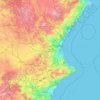 Topografische Karte Valencian Community, Höhe, Relief