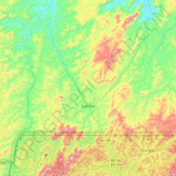 Topografische Karte Lajinha, Höhe, Relief