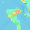 Topografische Karte Δήμος Κεντρικής Κέρκυρας και Διαποντίων Νήσων, Höhe, Relief