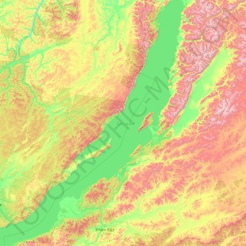 Topografische Karte Baikalsee, Höhe, Relief