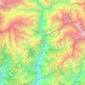 Topografische Karte Dharche, Höhe, Relief