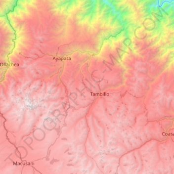 Topografische Karte Ituata, Höhe, Relief